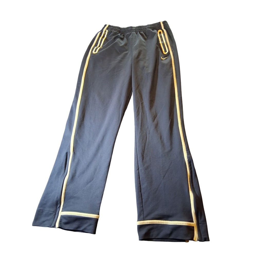 Nike Dri-FIT Mens Track Pants Navy Blue White Stripe Ankle Zip XL